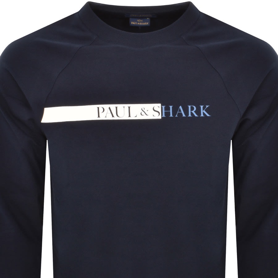 Paul And Shark Logo Sweatshirt Navy Mainline Menswear Denmark